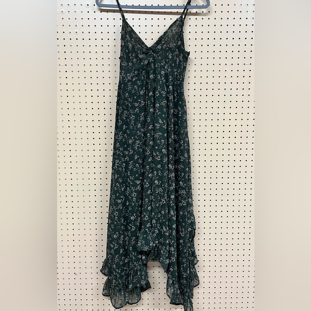 Angie Dark Green Floral Dress